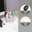Organisateur de carrousel de bureau rond en métal avec poignée Mind Reader, quatre compartiments, fournitures et accessoires de bureau, métal, blanc-126465023
