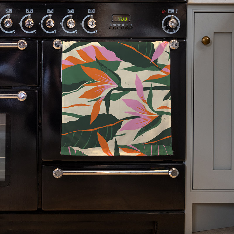 Duccia Floral Waffle Texture Tea Towel Kitchen Towel