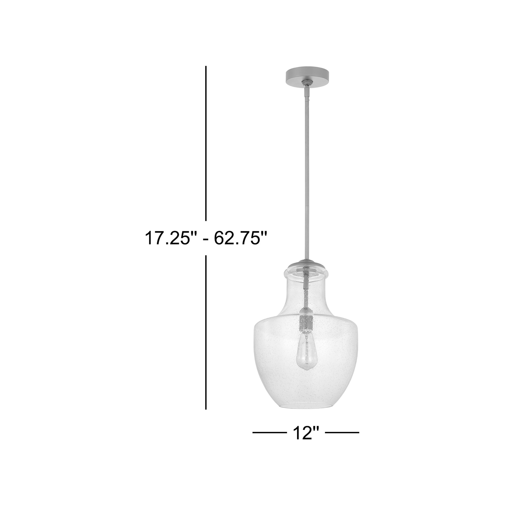 Ravenna 1-Light Dimmable Teardrop Pendant , Midnight Black