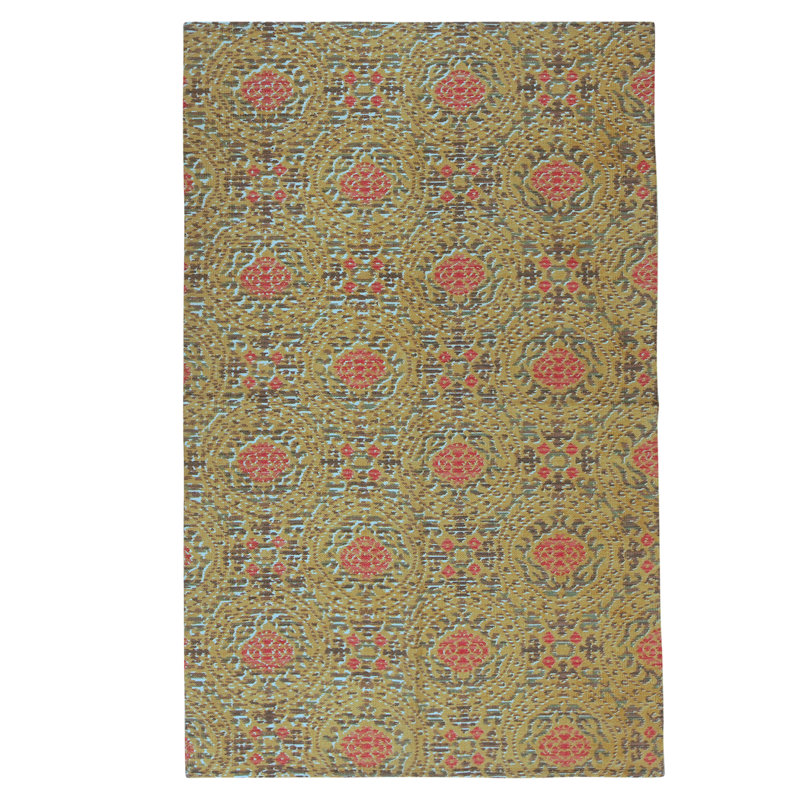 Tapis rectangulaire en laine à tissage plat