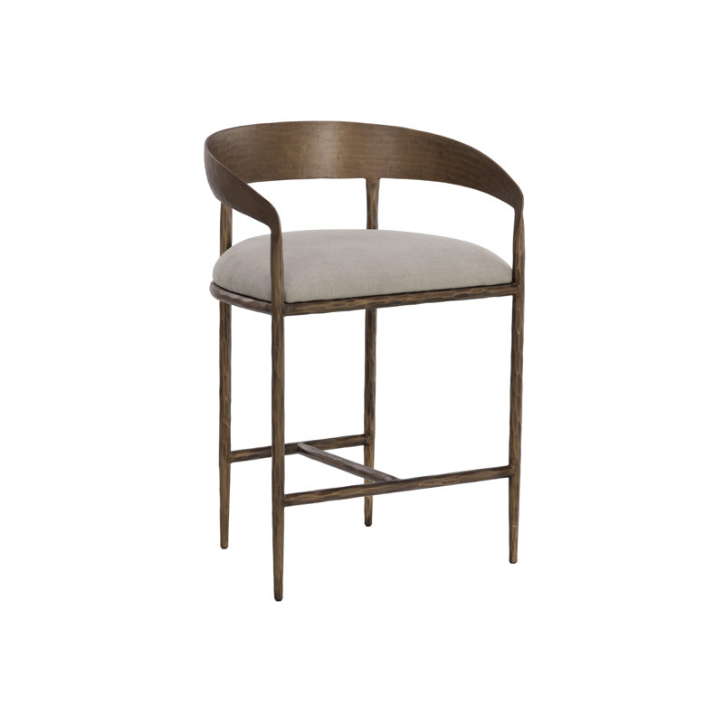 Upholstered Stool with Metal Frame