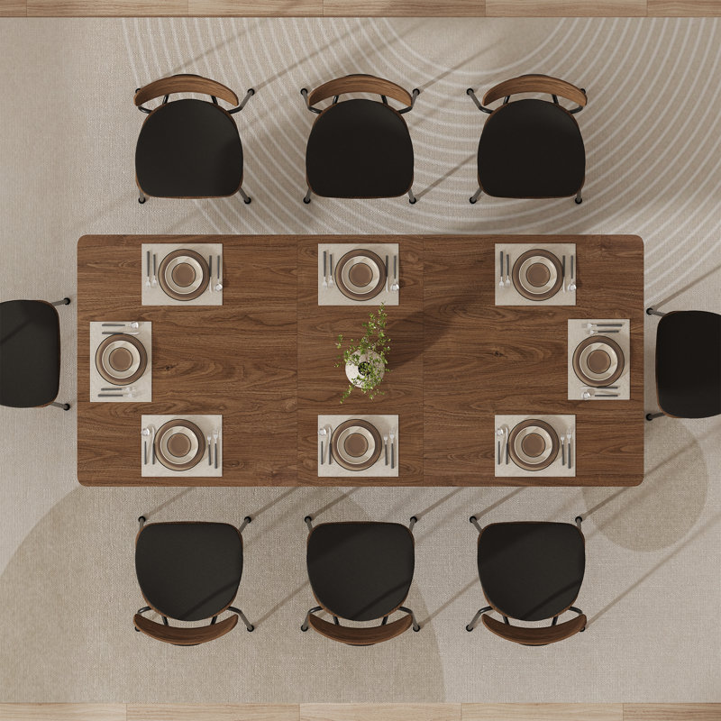 Table de salle à manger rectangulaire à rallonge 55,11 à 70,8 pouces (avec rallonges pivotantes) pour 6 à 8 personnes