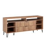 DUMBO 63" Mid-Century Modern TV Stand with 6 Shelves and 2 Drawers