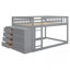 Lit superposé double au-dessus de double avec 4 tiroirs, 3 tablettes et structure en bois de pin massif pour des solutions d'économie d'espace et de rangement-881558835-881558836