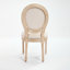 Deux chaises de salle à manger de style français avec dossier rond rembourré, bois massif, tissu de haute qualité, démontable, beige facile à assembler,