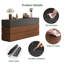 Commode de 63 pouces pour la chambre à coucher, commode à 6 tiroirs en bois d'ingénierie, empilable modulaire, commode de style Mid-Century pour garde-robe à texture naturelle et fentes pré-intégrées pour meuble télé, salon, chambre de bébé