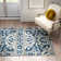 Alessia Floral Ivory/Blue Area Rug