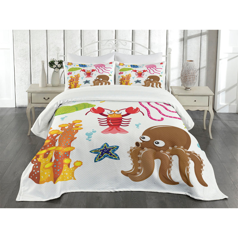 Multicolore Ambesonne, Très grand couvre-lit / couvre-lit + 2 taies déc
