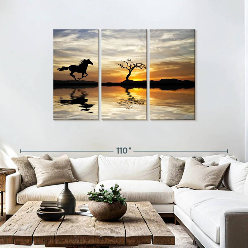 Dark Arabian Horse, 48" H x 74" W