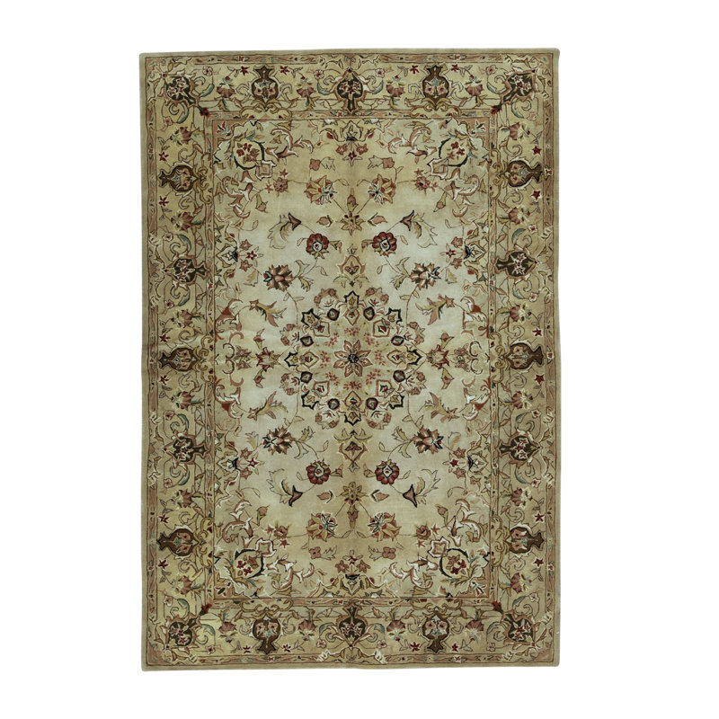 Tapis ivoire noué à la main de haute qualité