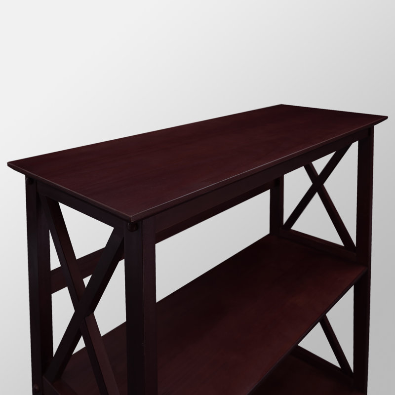 Bibliothèque-étagère en bois massif H 63 po x l 29,5 po Oktay, Espresso