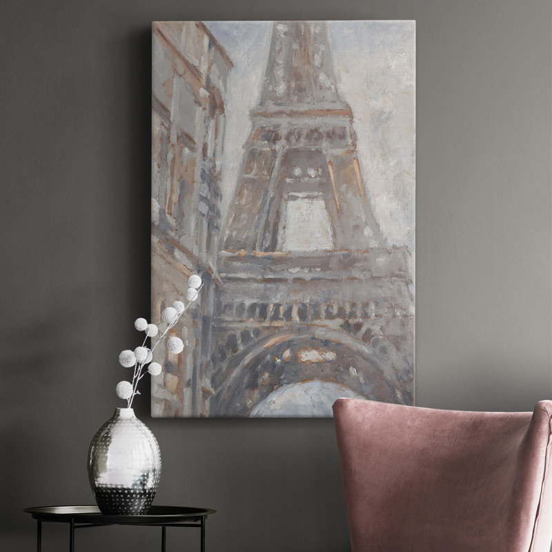 Aube parisienne I - peinture sur toile tendue, H 12 po x l 8 po x P 1 po