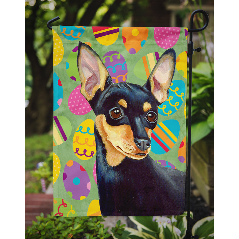 Drapeau de jardin Atara, Pinscher nain (noir et beige)