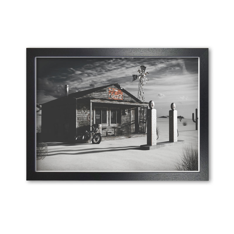 Texas Store Coca Cola - Print, Black Grain Frame, 30 cm H x 21 cm W x 5 cm D