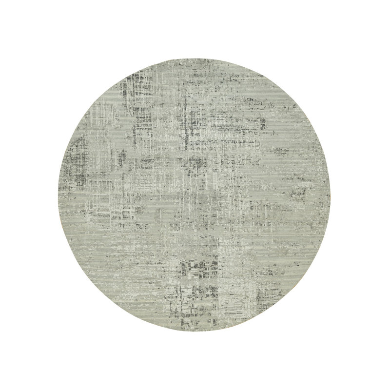 Tapis rond en laine noué à la main gris 12 pi x 12 pi 24D3F40BE431497589B4363DAE86DAB6
