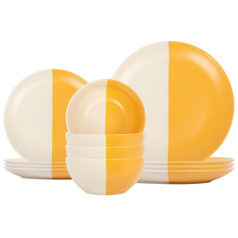 Dinnerware - Service for 4, Mustard