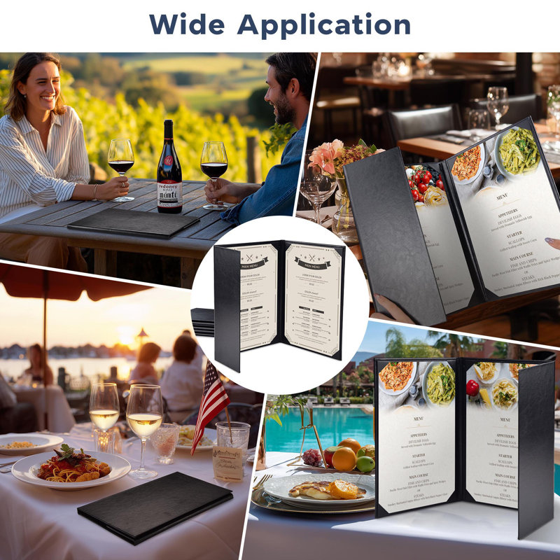 Couvertures de menu WeChef, 8,5 po x 14 po - livre et demi