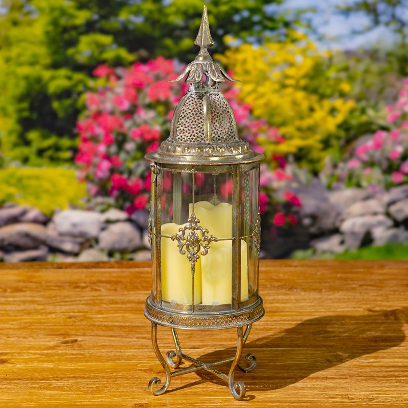 26 po Grand terrarium en fer / verre Montesano, Gold