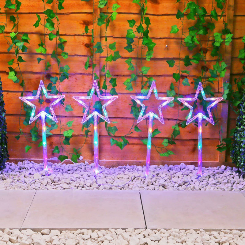 Set of 4 Snowflake Garden Stake