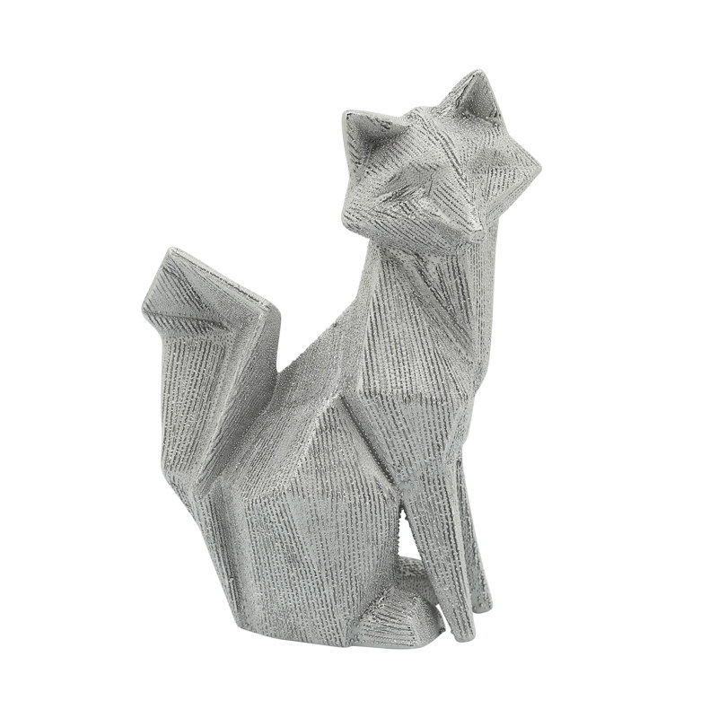 Figurine de renard en céramique, Argent