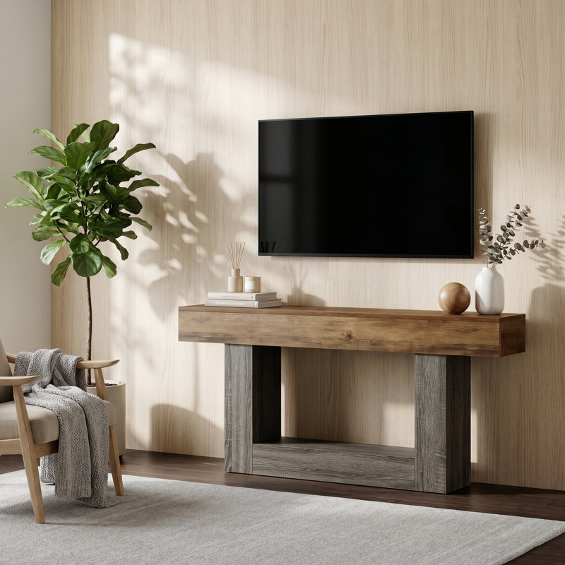 Meuble télé 63 po pour téléviseur de 65 po ou moins, console multimédia pour vestibule de salon