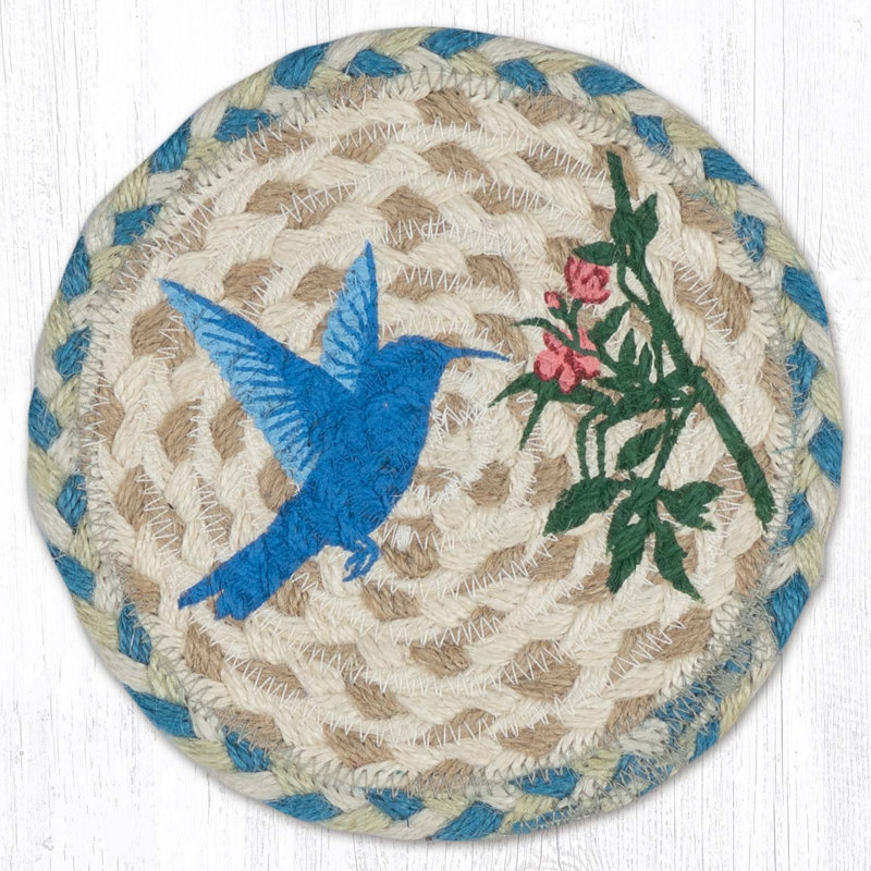  Sous-verre rond à colibri de 7 po H - Protecteur de table rustique inspiré de la nature