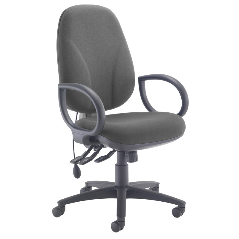 Chenault Office Chair, Fixed Arms, Charcoal