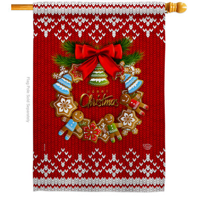 Double Sided 40 in. H x 28 in. W Polyester Christmas House Flag