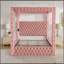 Structure de lit à baldaquin grand lit, lit plateforme tapissier en velours avec tête de lit capitonnée, haut-parleur Bluetooth intégré, ports de charge USB-A et USB-C, sommier robuste, rose-1421442791