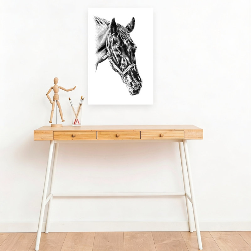 Impression d'art mural cheval majestueux contemporain, H 18 po x l 12 po
