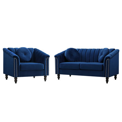 Microfiber 2-Piece Couch Living Room Sofa Set