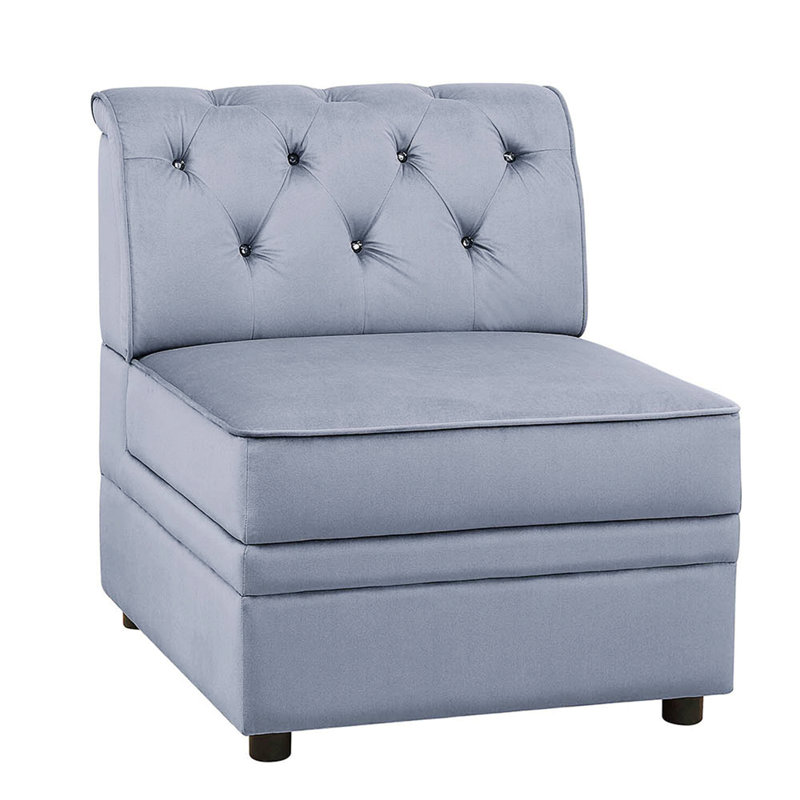 Chaise modulaire sans accoudoirs avec dossier capitonné