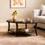 Table basse ovale de style Perth avec tablette inférieure; Sa conception simple complète divers canapés d'intérieur.