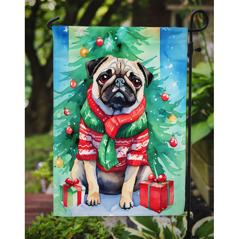 Polyester double face Noël, H 15,5 po x l 11,25 po