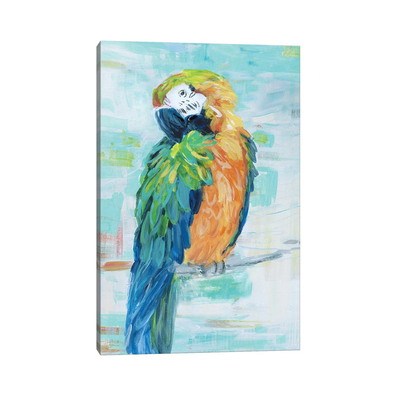 Island Parrot II by Sally Swatland - Wrapped Canvas Painting, 101.6 cm H x 66.04 cm W x 1.91 cm D