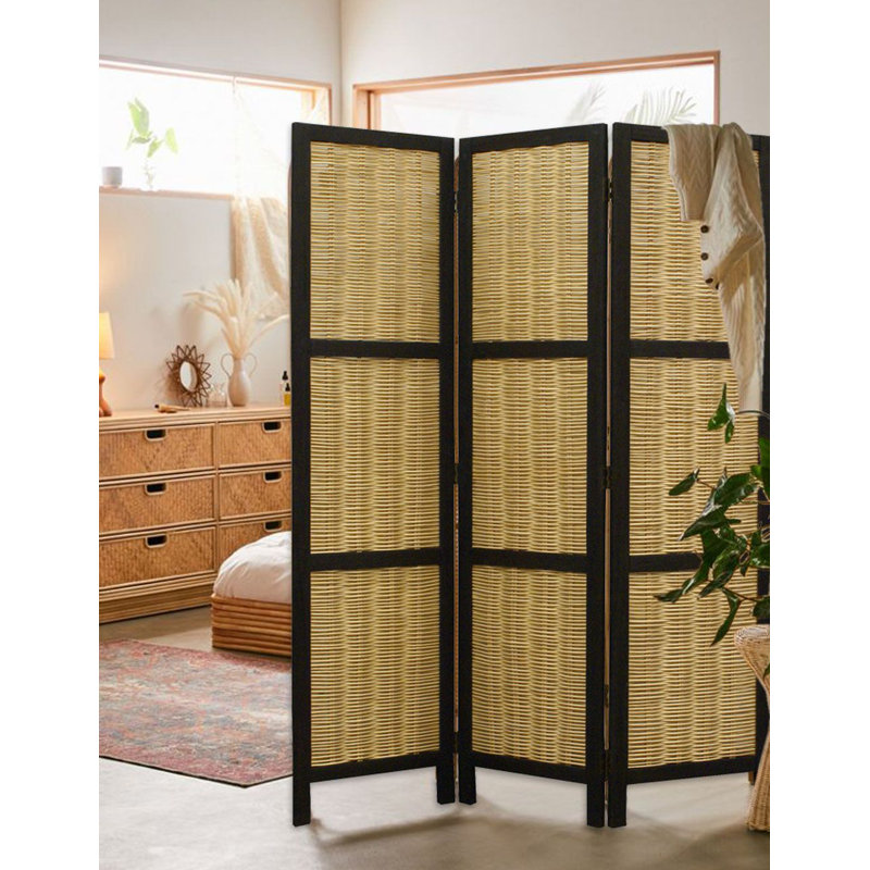 Dark Brown And Natural Willow 3 Panel Room Divider Screen Dark Brown And Natural Willow 3 Panel Room Divider Screen