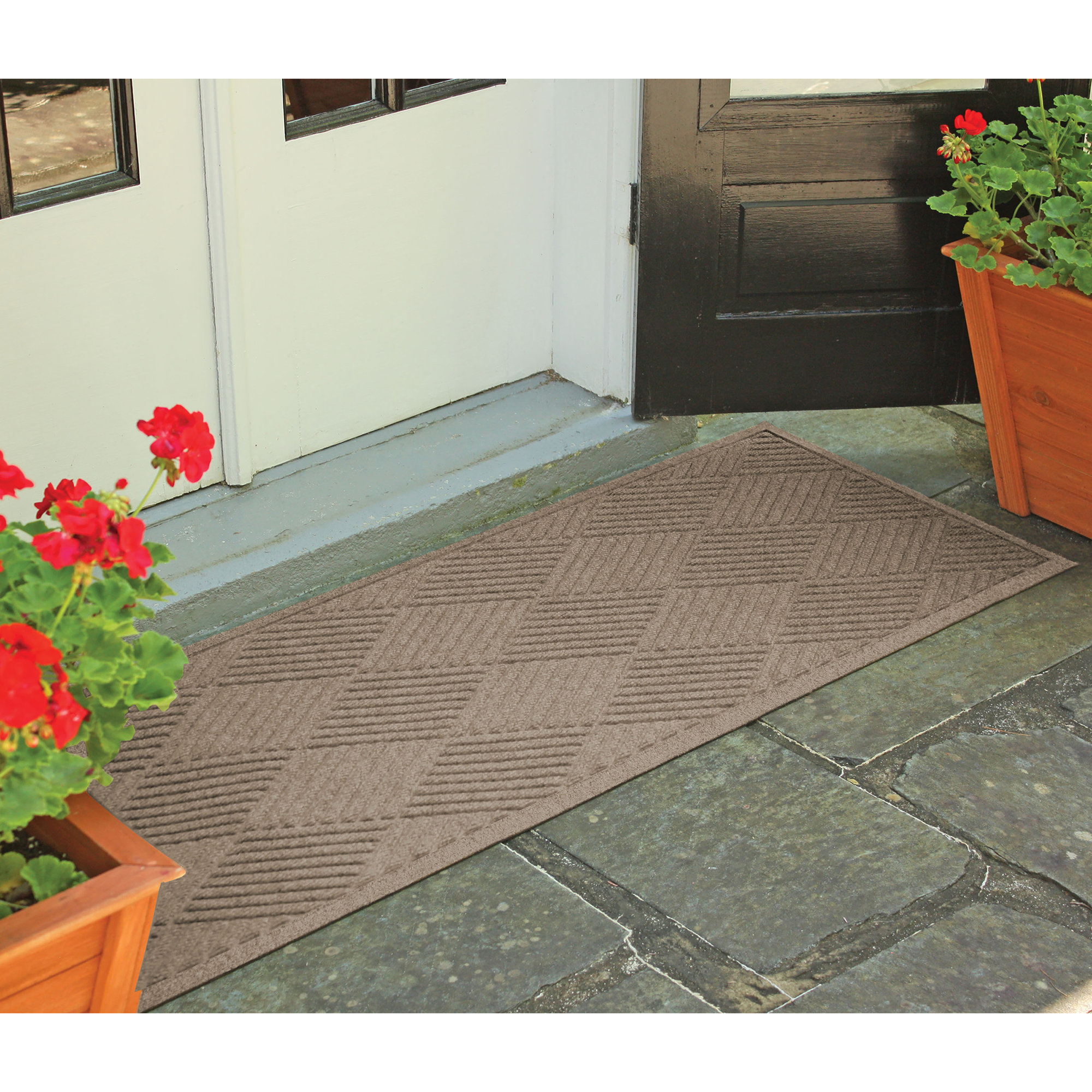 Waterhog Diamonds Indoor Outdoor Doormat, Camel, Runner 22" W x 60" L