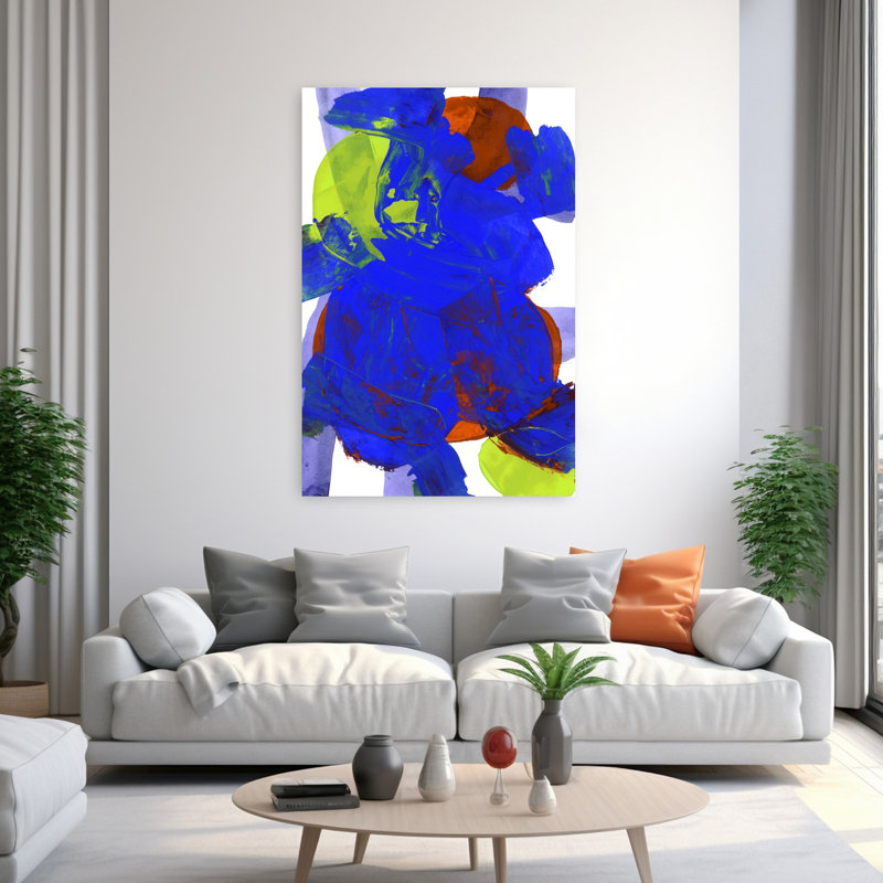 Art contemporain contemporain abstrait géométrique, H 60 po x l 40 po