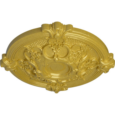 Médaillon de plafond Endurathane Hamilton, DE 17 3/8 po x P 1 3/4 po (convient aux auvents jusqu'à 3 3/4 po), finition or riche peinte à la main