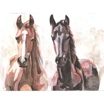Deux chevaux, aquarelle