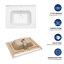 Lavabo de meuble-lavabo rectangulaire blanc, 23,03 po x 18,75 po, 1 trou de robinet, trop-plein, teinture, céramique, faible absorption d'eau, surface lisse, grand espace pour les articles personnels, fabrication simple en céramique,