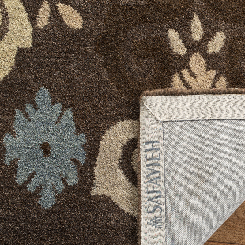 Amory Hand Tufted Wool/Cotton Geometric Rug in Blue/Beige, Rectangle 4' x 6'