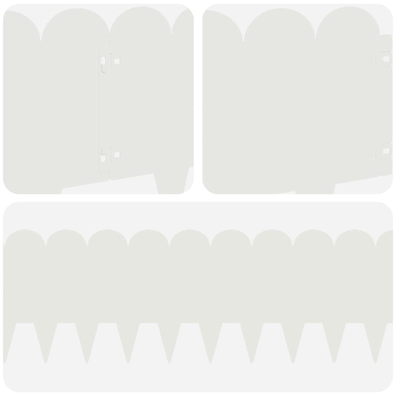 103 cm W Steel Lawn Edging Fencing, 5.9" H x 40.7" W, White