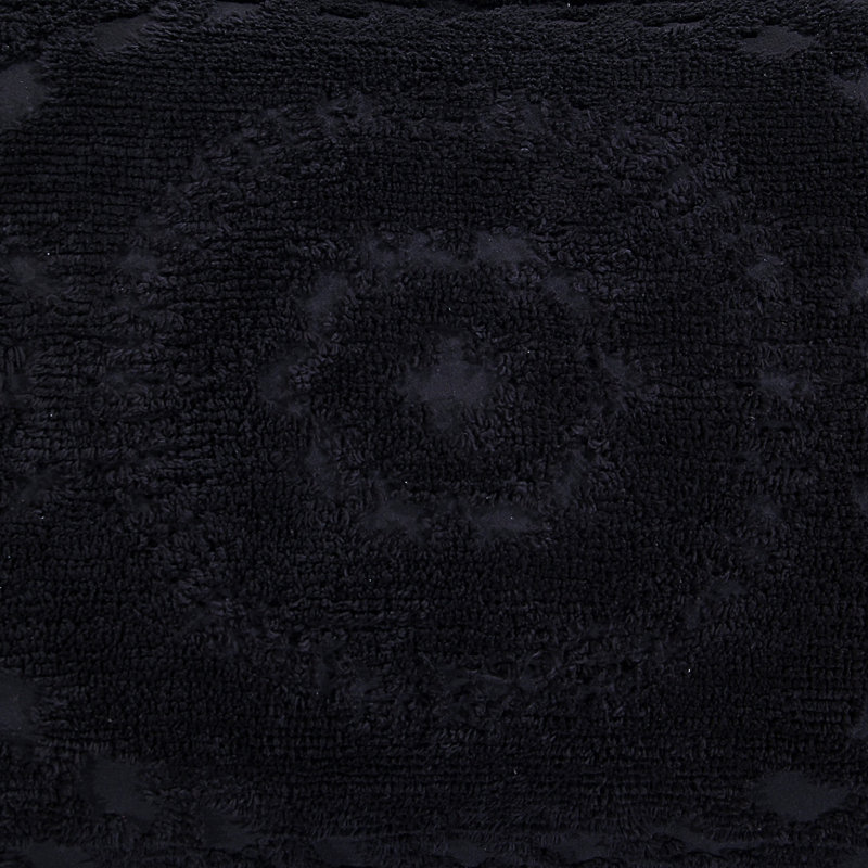 Rio Collection 100% Cotton Chenille Tufted Euro Pillow Sham, Medallion Design, Soft Breathable Decorative Pillow Cover, OEKO-TEX Certified, Machine Washable, All-Season , 26" x 26", Black