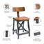 Tabouret de comptoir avec dossier