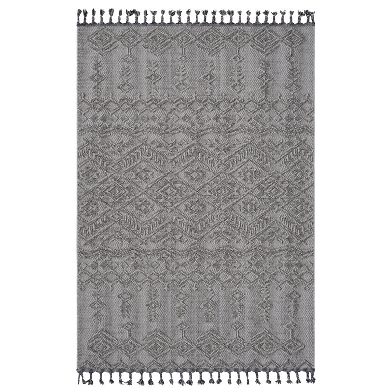 NAAR Guros Collection 5X7 White / White / Traditional Indoor / Outdoor Area Rug, Rectangle 5'3" x 7'6"