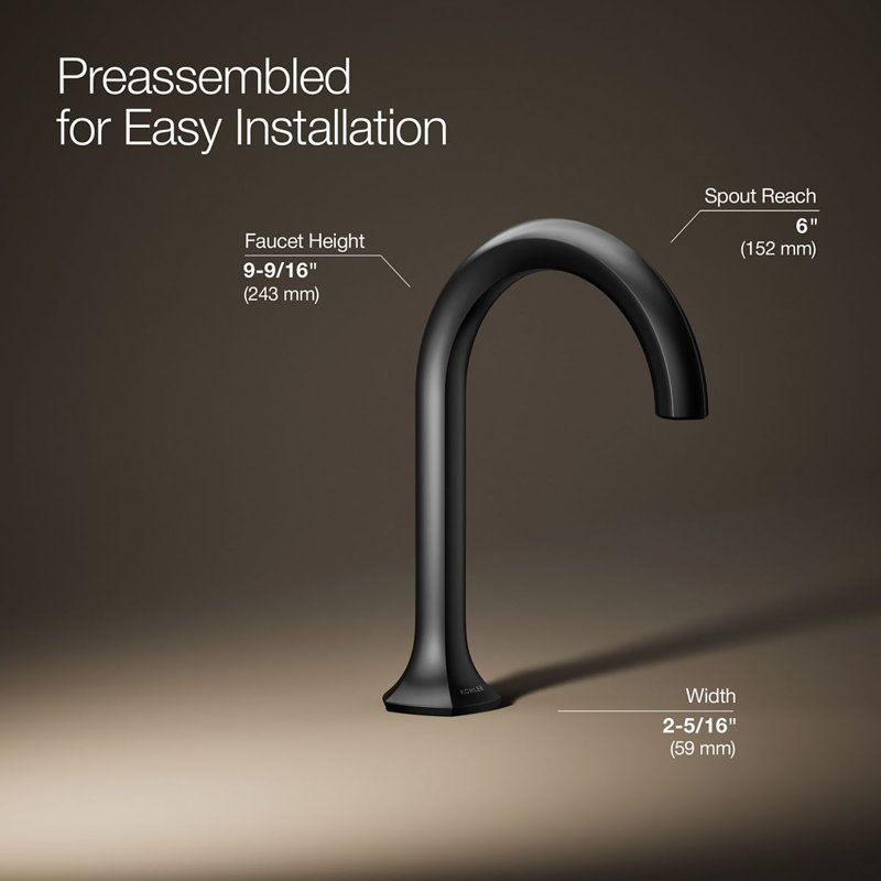 Occasion Single Hole Bathroom Faucet, Matte Black