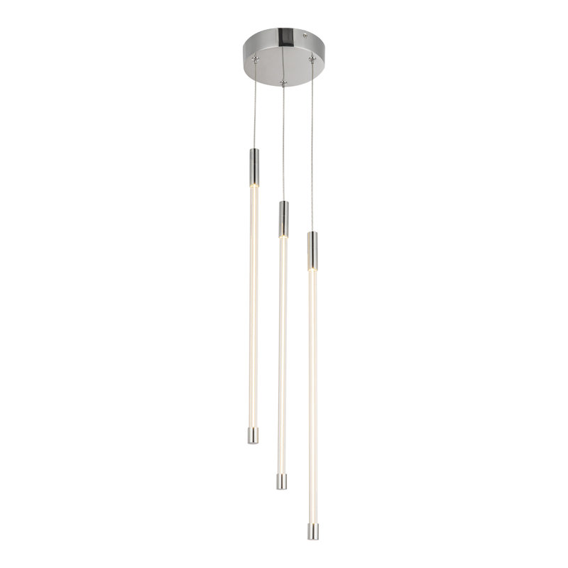 Motif 3 - Light LED Pendant, 20.625" H x 5.5" W x 5.5" D, Chrome