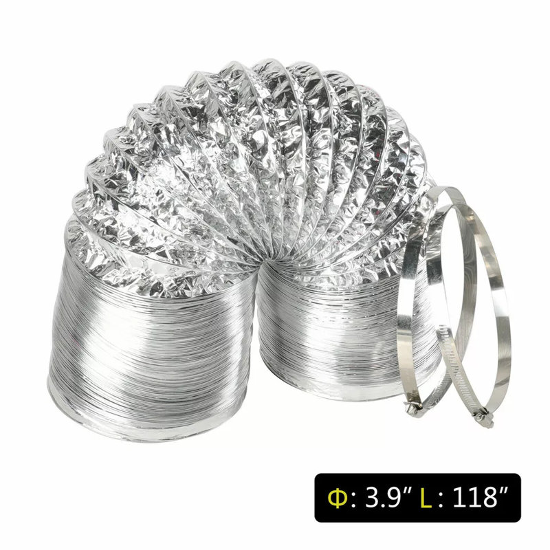 Longueur de l'évent pour machine à laver / sécheuse Boshen: 3 m, 100 mm, H 4 po x l 4 po x P 118 po