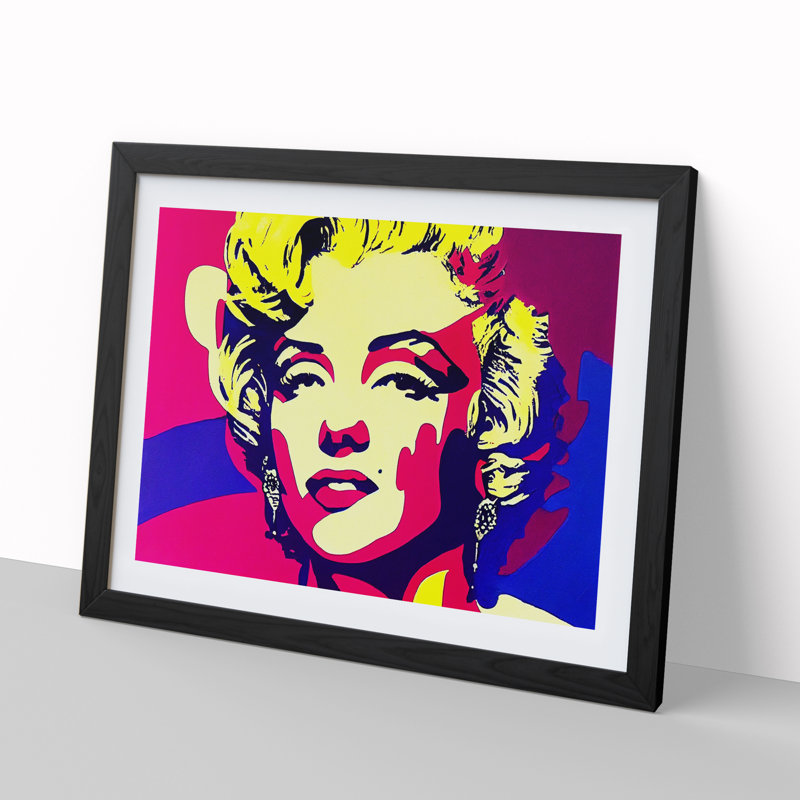 Pop Marilyn Monroe Vol.3 Abstract - Single Picture Frame Print, Black, 46cm H x 64cm W x 2cm D